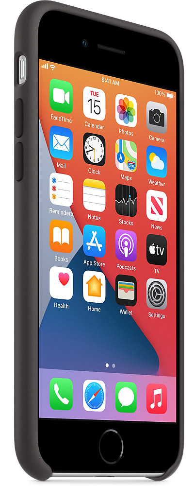 Чехол Silicone Case качество Lux для iPhone SE 2020 черный
